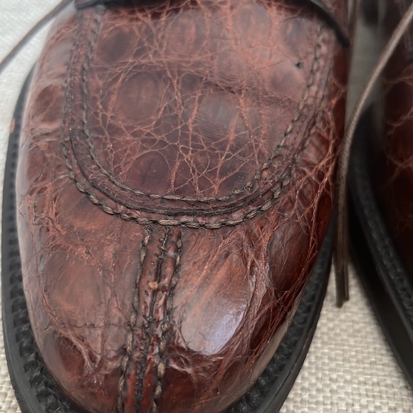 To Boot New York Crocodile Skin Cap Toe Lace up Shoes Size 10 - Picture 9 of 9